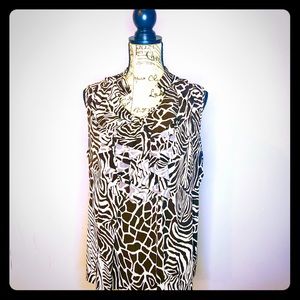 Sleeveless zebra print blouse